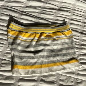 Yellow white and grey tube top